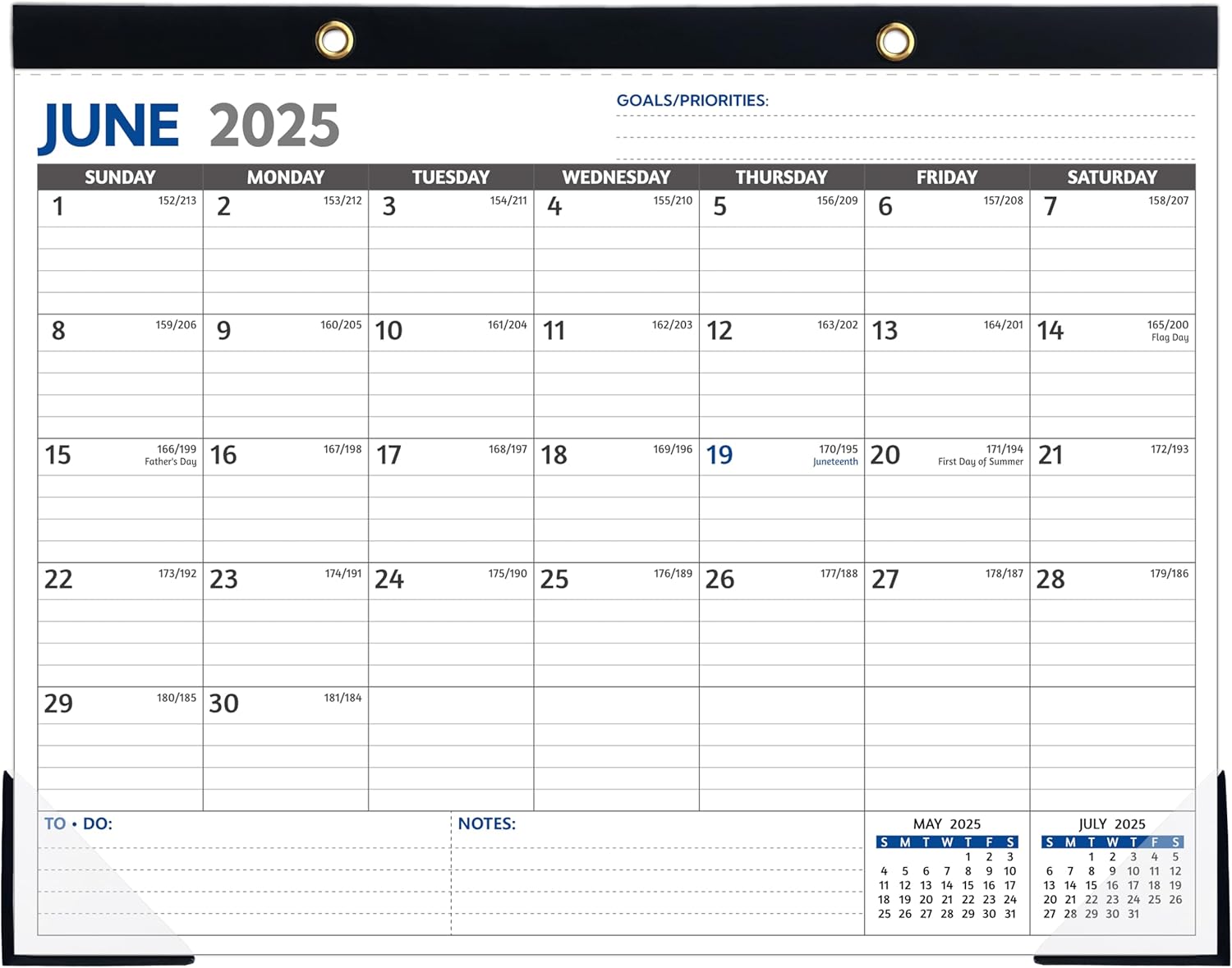 Desk Calendar 2025-2026 – JUN 2025 – DEC 2026, 19 Monthly Calendar, Large Desk Calendar 2025, 14.6’’ x 11.5’’, 2025-2026 Desk/Wall Calendar with To-do Lists, Desk Pad, Ruled Blocks, Corner Protectors